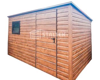 Schowek - Domek Ogrodowy 3,5x2m Drzwi - Okno - Ciemny orzech - Drewnopodobny - Dach spad w tył ST142