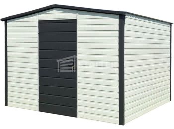 Schowek - Domek ogrodowy - 3x3m - drzwi - antracyt - biały - dach dwuspadowy ST187