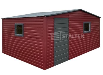 Schowek - Domek ogrodowy 5x4m - drzwi - Antracyt - wiśnia - 2x okna Dach dwuspadowy ST190