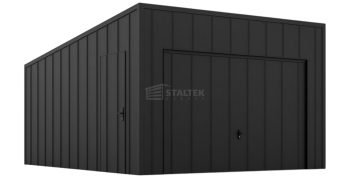 Garaż blaszany 3,5x5m - brama uchylna - drzwi - blacha na rąbek - dach spad w tył ST200