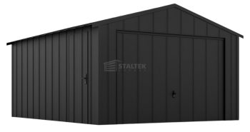 Garaż blaszany 4x5m - brama uchylna - drzwi - blacha na rąbek - dach dwuspadowy ST204