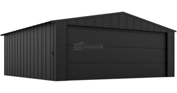 Garaż blaszany 6x5m - brama segmentowa - drzwi - blacha na rąbek - dach dwuspadowy ST206