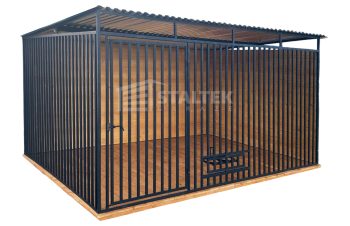 Kojec dla Psów 3x2 - Zabudowa Drewnem - drewniana podłoga ST125