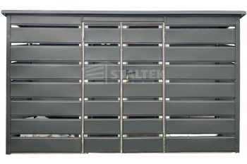 Wiata śmietnikowa dach prosty 4x0,6m 2x furtka - Antracyt ST126