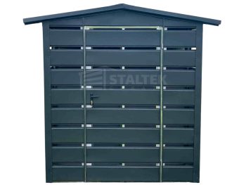 Wiata śmietnikowa 1,5x0,5m antracyt - dach dwuspadowy ST167