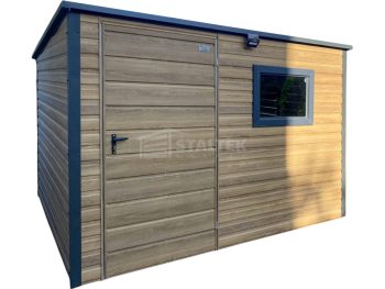 Schowek – domek ogrodowy 3×2 – drzwi – okno - drewnopodobny – dach spad w tył ST253